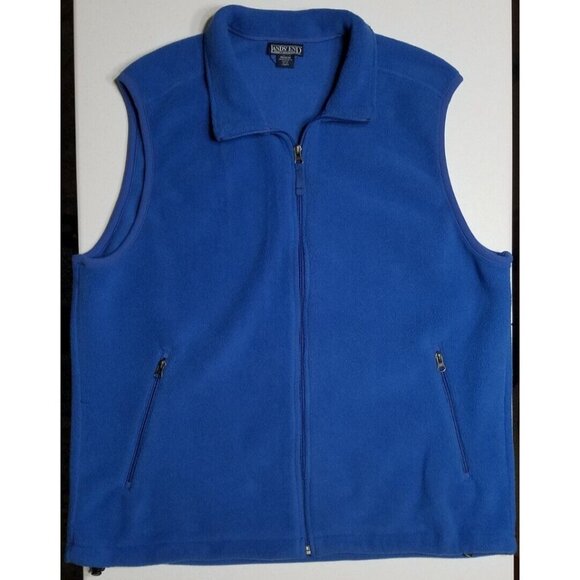 Lands' End Full Zip Aircore-200 Fleece Vest Zipped Pockets Blue Men's Large - Picture 1 of 13